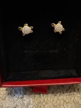 Gold S925 Turtle Moissanite Earrings